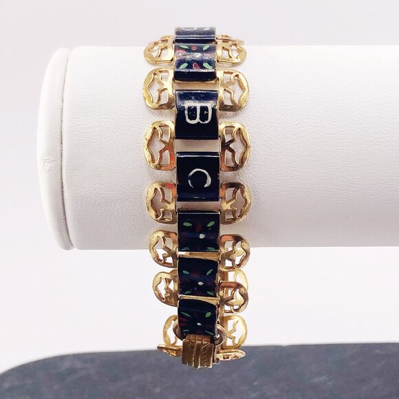 VINTAGE Tahsis, BC, brass souvenir bracelet c. 1930s 1940s 1950s tourist jewelry - Picture 4 of 9